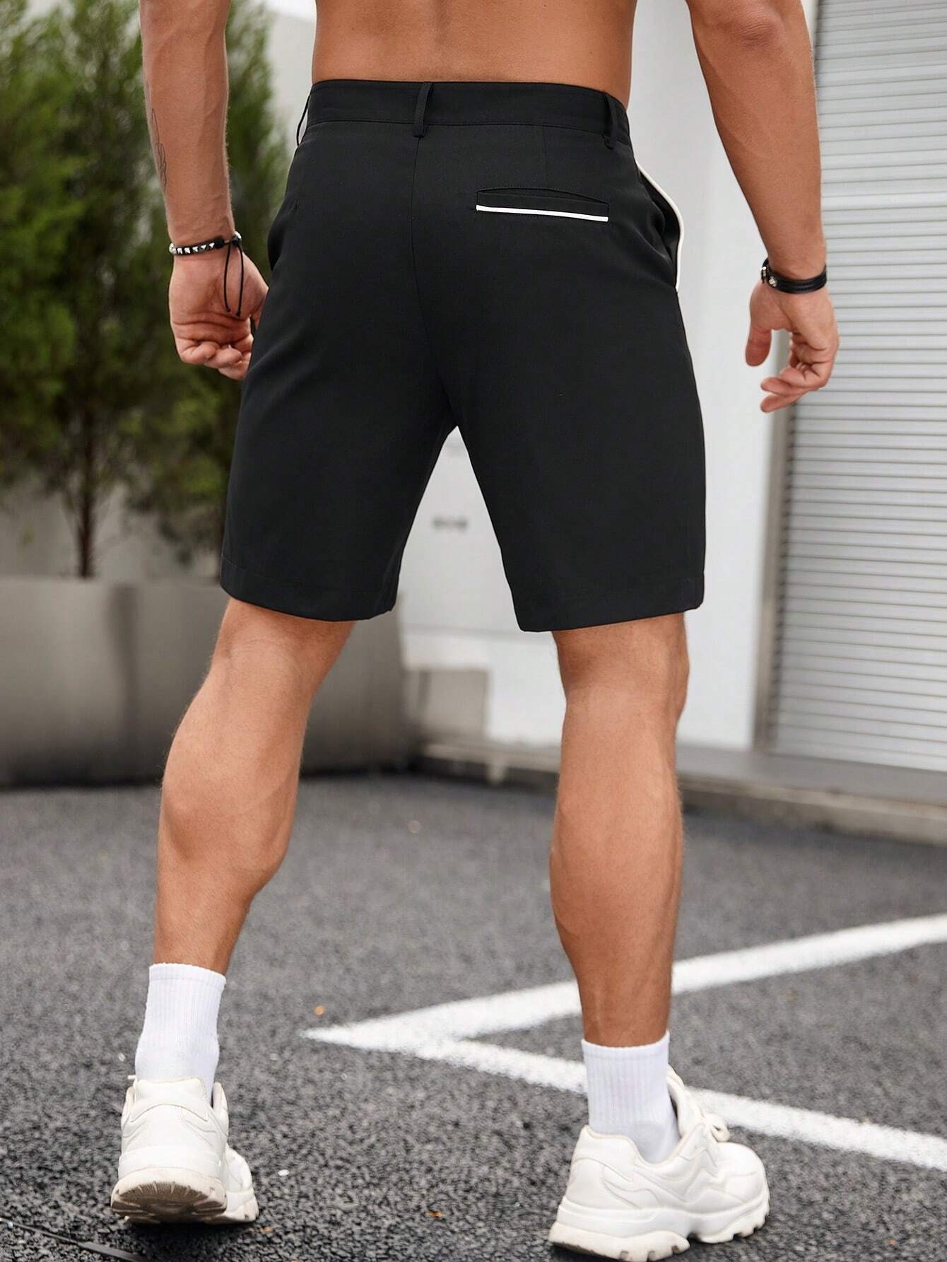 شورت تشينو رجالي بحواف متباينة - مراجعة Shorts Chino Slim وسعره