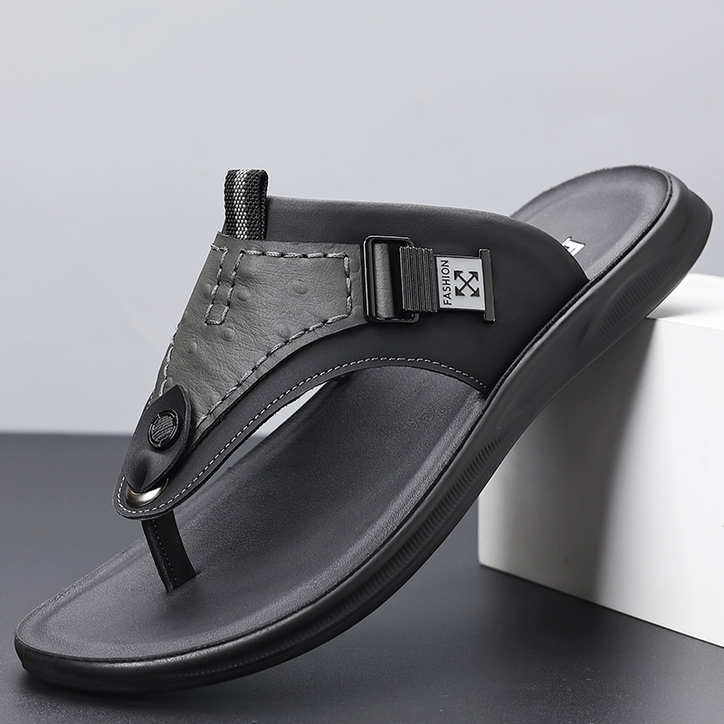 صندل رجالي قابل للتعديل بحزام، - مراجعة Flip Flop Leather Men وسعره